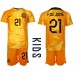 Nederland Frenkie de Jong #21 Hjemmedraktsett Barn VM 2022 Kortermet (+ Korte bukser)